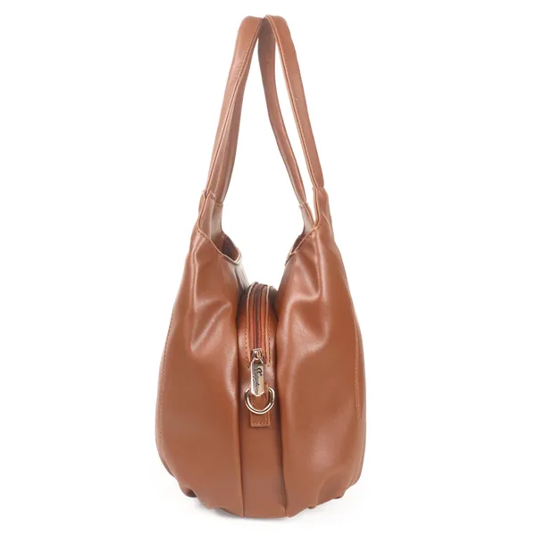 Signature_Tan_Brown_Leather_Shoulder_Handbag_For_Women