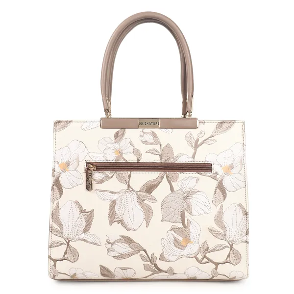 Signature_Floral_Printed_Faux_Leather_Metal_Buckle_Handbag_For_Women