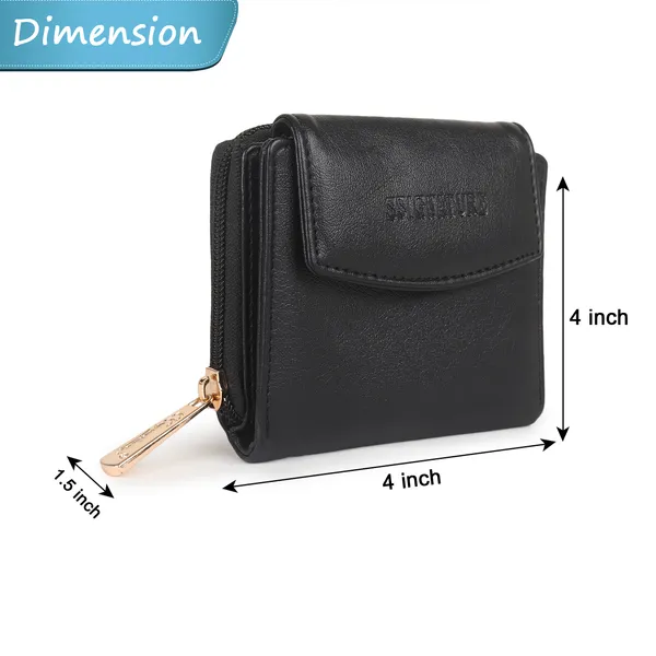 Signature_Black_Leather_Zipper_Tassel_Wallet_For_Women