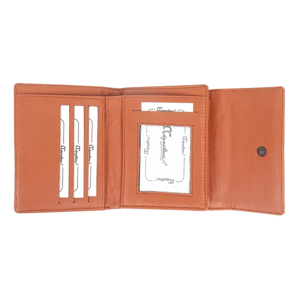 Signature_Tan_Brown_Leather_Multi_Compartment_Wallet_For_Women