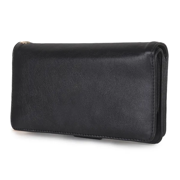 Signature_Black_Leather_Tassel_Multi_Compartment_Wallet_For_Women