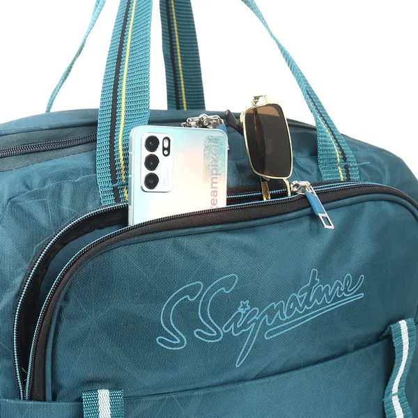 Signature_Blue_Fabric_Adjustable_Strap_17_Inch_Travel_Duffel_Bag