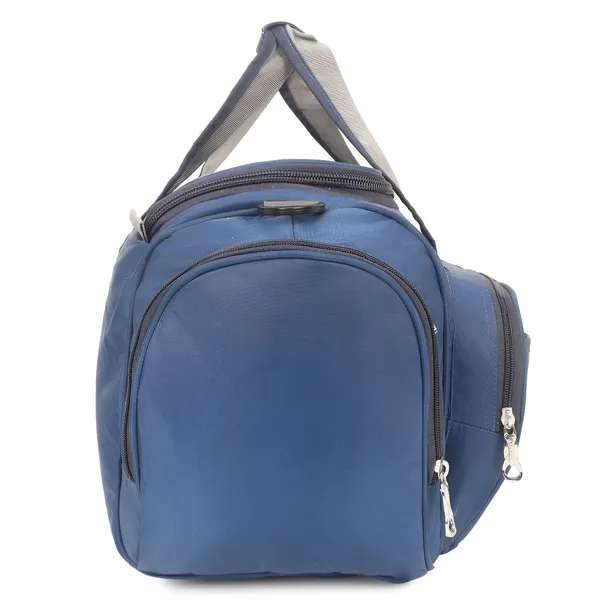 Signature_Blue_Grey_Fabric_Multi_Compartment_Adjustable_Strap_Duffel_Bag_For_Men_Women_And_Teens