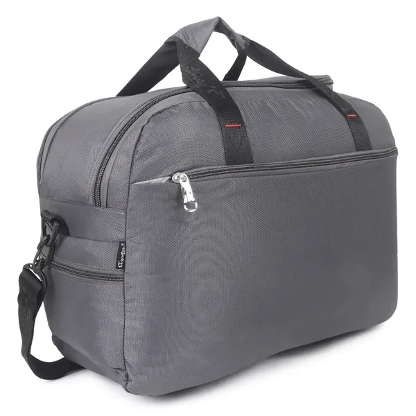 Signature_Grey_Fabric_Adjustable_Strap_Travel_Duffel_Bag