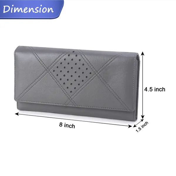 Signature_Grey_Quilted_Leather_Perforated_Wallet_For_Women