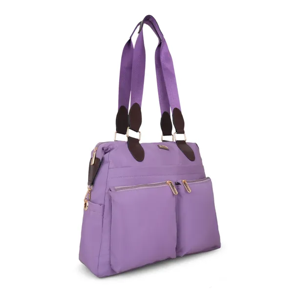 Signature_Purple_Faux_Leather_Multi_Pocket_Diaper_Bag_For_Parents_And_Babies