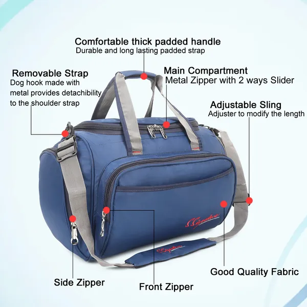 Signature_Blue_Grey_Fabric_Multi_Compartment_Adjustable_Strap_Duffel_Bag_For_Men_Women_And_Teens