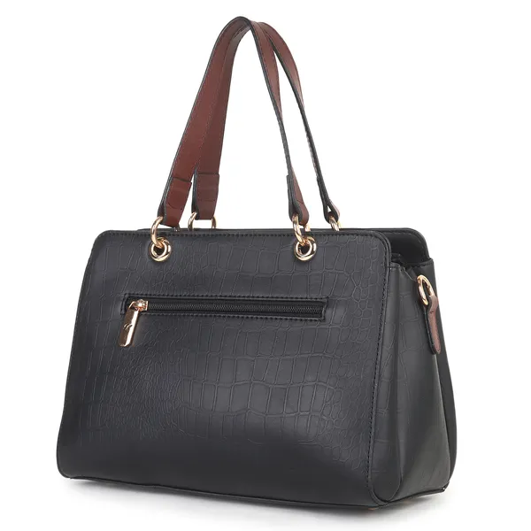 Signature_Black_Faux_Leather_Tassel_Dual_Strap_Handbag_For_Women