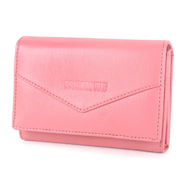Signature_Pink_Faux_Leather_Envelope_Wallet_For_Women