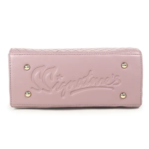 Signature_Pink_Quilted_Faux_Leather_Metal_Hardware_Handbag