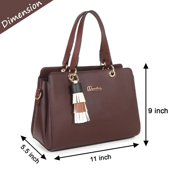 Signature_Brown_Leather_Tassel_Metal_Buckle_Handbag_For_Women