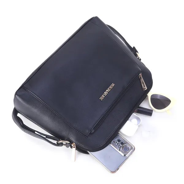 Signature_Navy_Blue_Faux_Leather_Multi_Compartment_Sling_Bag_For_Women