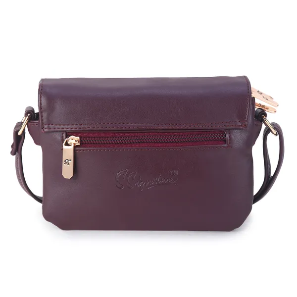 Signature_Purple_Faux_Leather_Metallic_Emblem_Sling_Bag_For_Women
