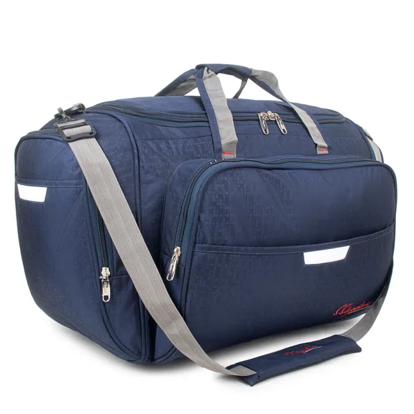 Signature_Navy_Blue_Fabric_Multi_Compartment_24_Inch_Duffel_Bag_For_Men_And_Women