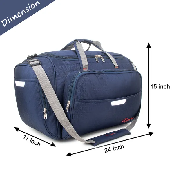 Signature_Navy_Blue_Fabric_Multi_Compartment_24_Inch_Duffel_Bag_For_Men_And_Women