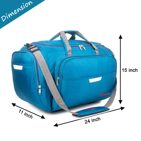 Signature_Blue_Fabric_Adjustable_Strap_24_Inch_Travel_Duffel_Bag