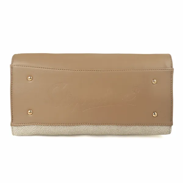 Signature_Two_Tone_Faux_Leather_Structured_Metal_Hardware_Handbag_For_Women
