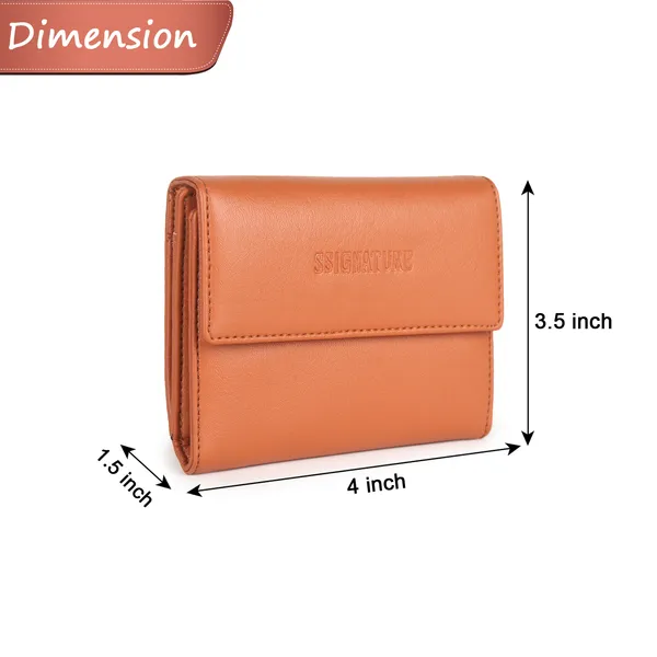 Signature_Tan_Brown_Leather_Multi_Compartment_Wallet_For_Women