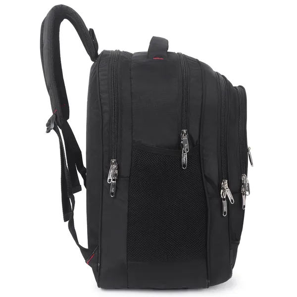 Signature_Black_Fabric_Multi_Compartment_Adjustable_Strap_21_Inch_Backpack_For_Men_And_Women