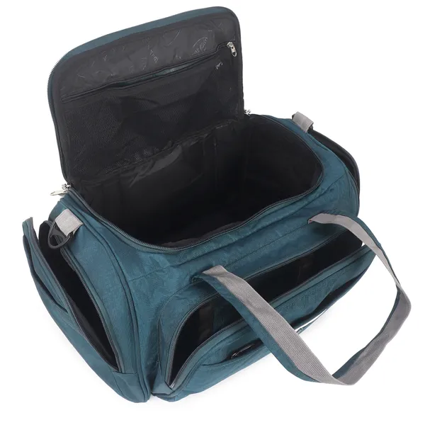 Signature_Teal_Blue_Fabric_Multi_Compartment_Travel_Duffel_Bag_For_Travel_Gym_Sports_Activities