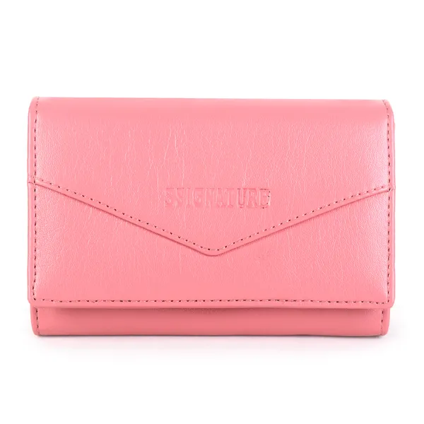 Signature_Pink_Faux_Leather_Envelope_Wallet_For_Women
