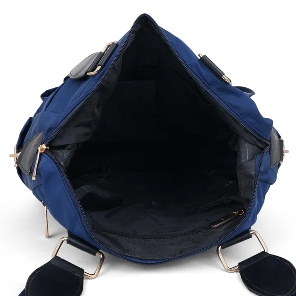 Signature_Navy_Blue_Fabric_Multi_Pocket_Adjustable_Strap_Tote_Bag_For_Women