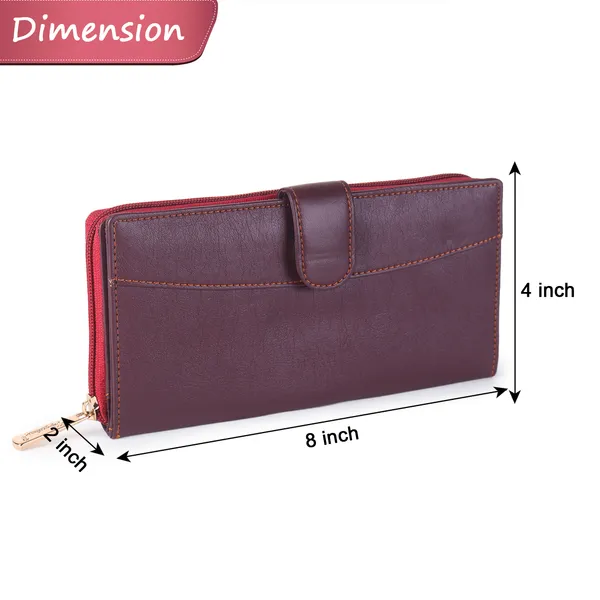 Signature_Faux_Leather_Multi_Card_Zipper_Wallet_For_Women