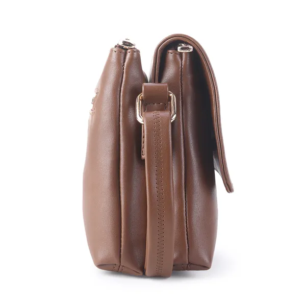 Signature_Brown_Faux_Leather_Adjustable_Strap_Sling_Bag_For_Women