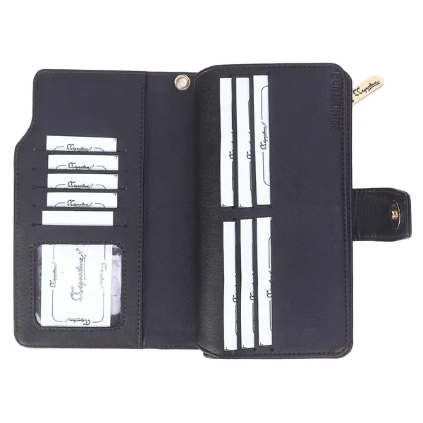 Signature_Black_Leather_Multi_Compartment_Wrist_Strap_Wallet_For_Travel_Daily_Use