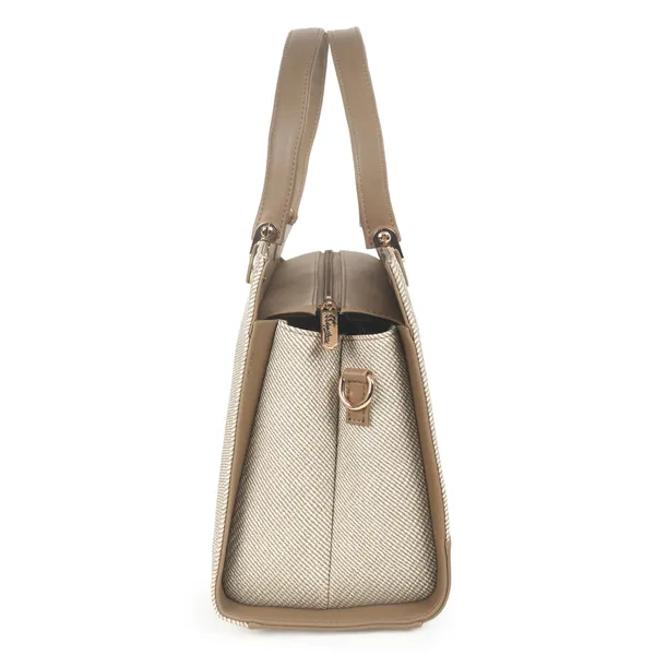 Signature_Two_Tone_Faux_Leather_Structured_Metal_Hardware_Handbag_For_Women