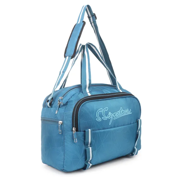 Signature_Sky_Blue_Fabric_Adjustable_Strap_Travel_Duffel_Bag