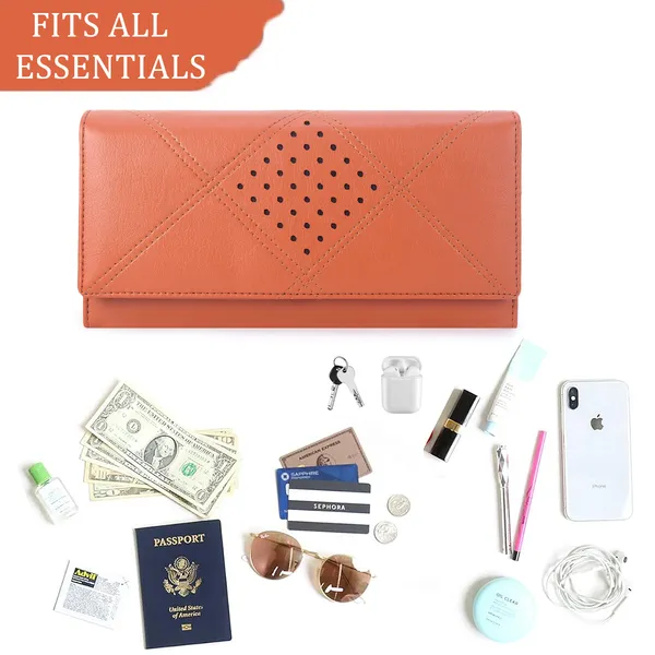 Signature_Tan_Leather_Perforated_Heart_Wallet_For_Women