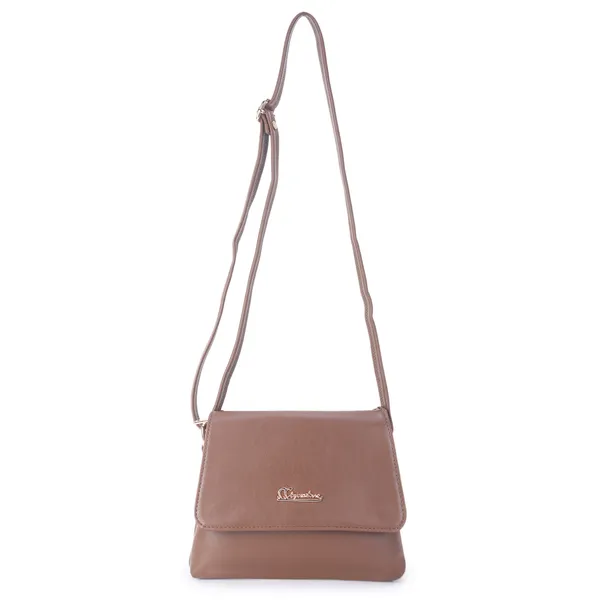 Signature_Brown_Faux_Leather_Adjustable_Strap_Sling_Bag_For_Women