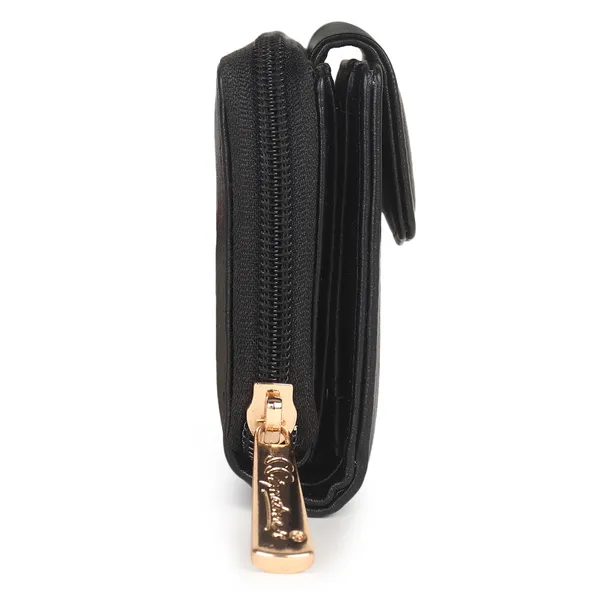 Signature_Black_Leather_Zipper_Tassel_Wallet_For_Women