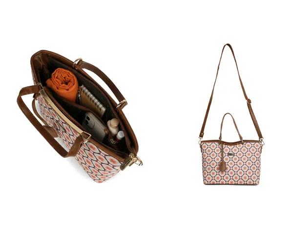 Signature_Multicolor_Fabric_Geometric_Print_Leather_Trim_Tote_Bag_For_Women