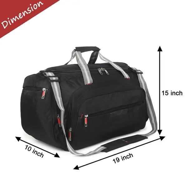 Signature_Black_Fabric_Multi_Compartment_Sports_Duffel_Bag_For_Men_And_Women