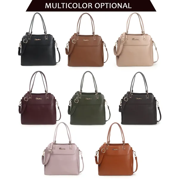 Signature_Multicolor_Faux_Leather_Detachable_Strap_Satchel_Handbag_For_Women