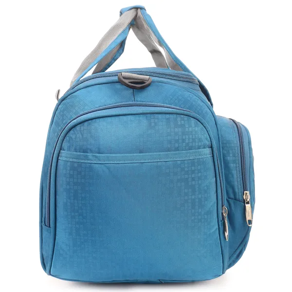 Signature_Blue_Fabric_Multi_Compartment_Travel_Duffel_Bag_For_Men_And_Women