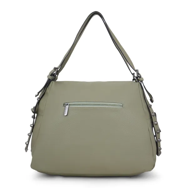 Signature_Olive_Green_Faux_Leather_Adjustable_Strap_Shoulder_Bag_For_Women
