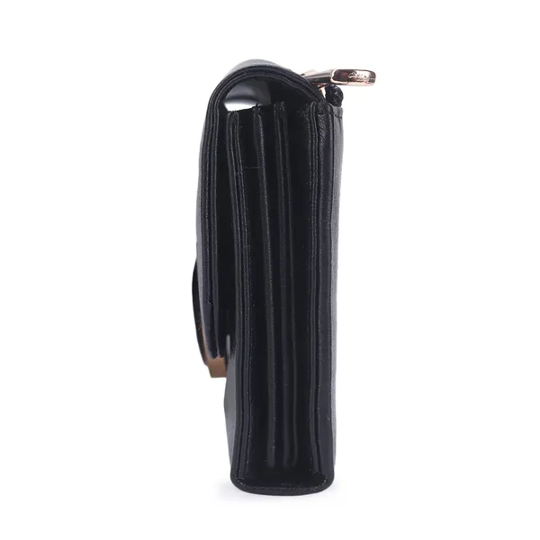 Signature_Black_Faux_Leather_Gold_Ring_Wallet_For_Women