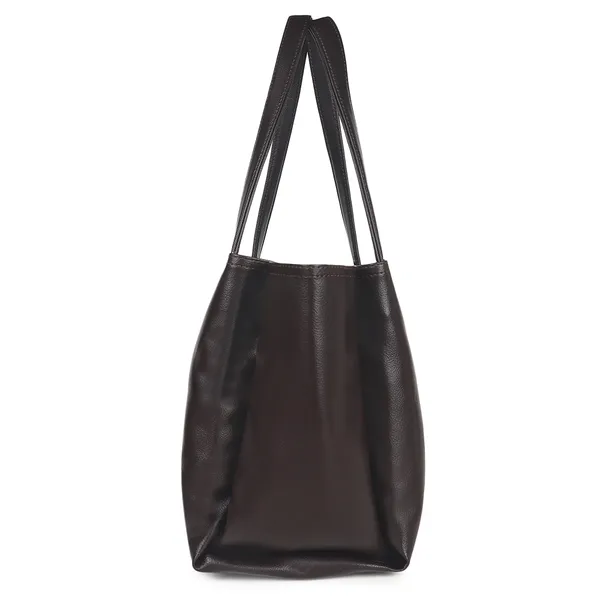 Signature_Brown_Faux_Leather_Metallic_Zip_Tote_Bag_For_Women