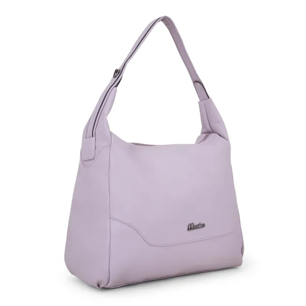 Signature_Lavender_Purple_Faux_Leather_Adjustable_Strap_Hobo_Shoulder_Bag_For_Women