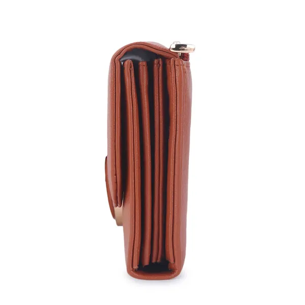 Signature_Brown_Leather_Gold_Ring_Wallet_For_Women