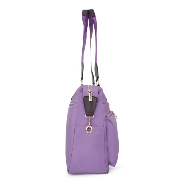 Signature_Purple_Faux_Leather_Multi_Pocket_Diaper_Bag_For_Parents_And_Babies