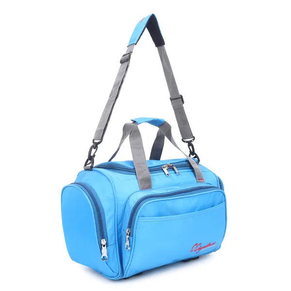 Signature_Blue_Fabric_Adjustable_Strap_Gym_Duffel_Bag_For_Men_And_Women