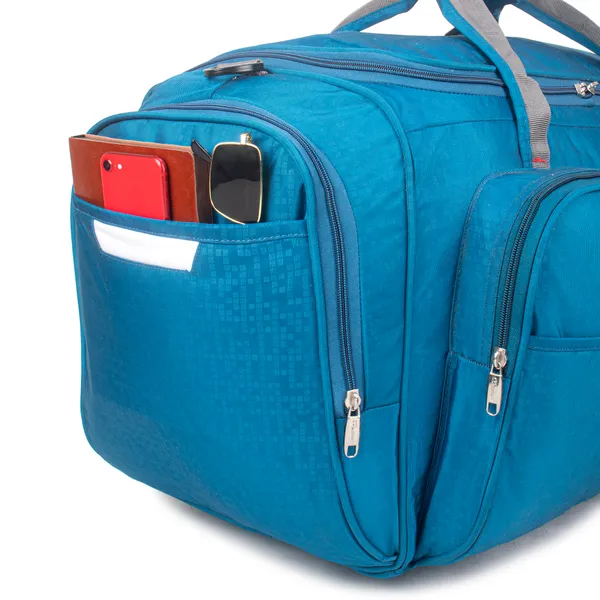 Signature_Blue_Fabric_Adjustable_Strap_24_Inch_Travel_Duffel_Bag