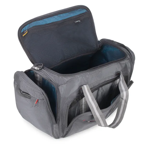 Signature_Grey_Fabric_Adjustable_Strap_Travel_Duffel_Bag