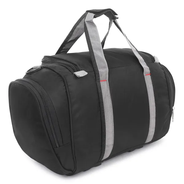 Signature_Black_Grey_Fabric_Adjustable_Strap_Gym_Duffel_Bag_For_Men_And_Women