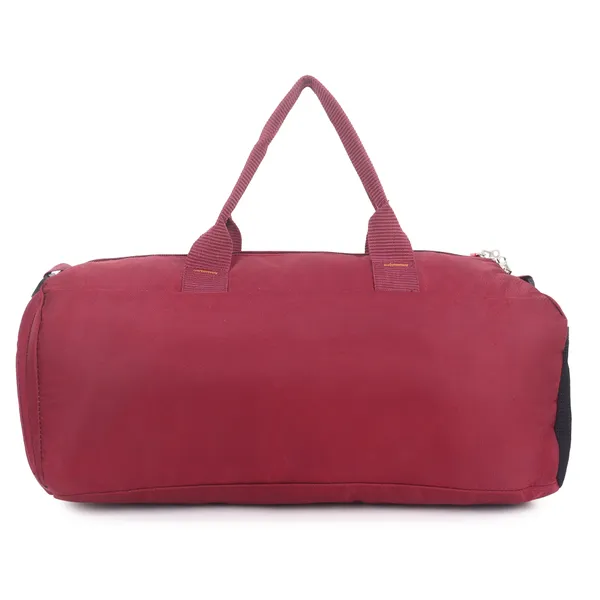Signature_Maroon_Black_Fabric_Water_Resistant_Shoe_Compartment_Duffel_Bag