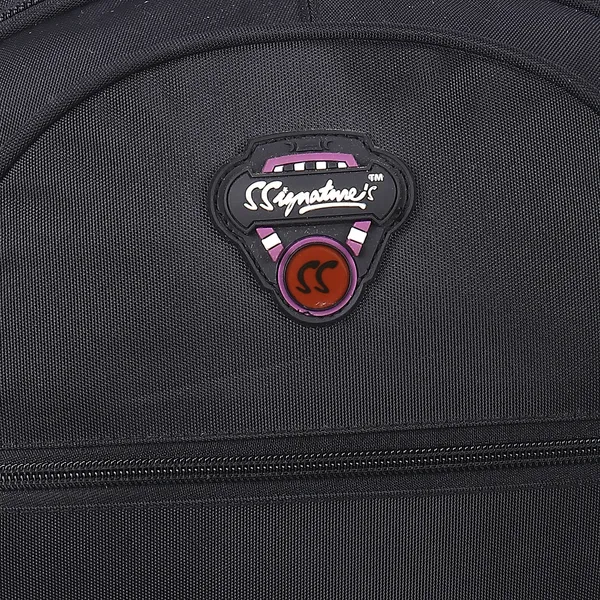 Signature_Black_Fabric_Multi_Compartment_Adjustable_Strap_21_Inch_Backpack_For_Men_And_Women